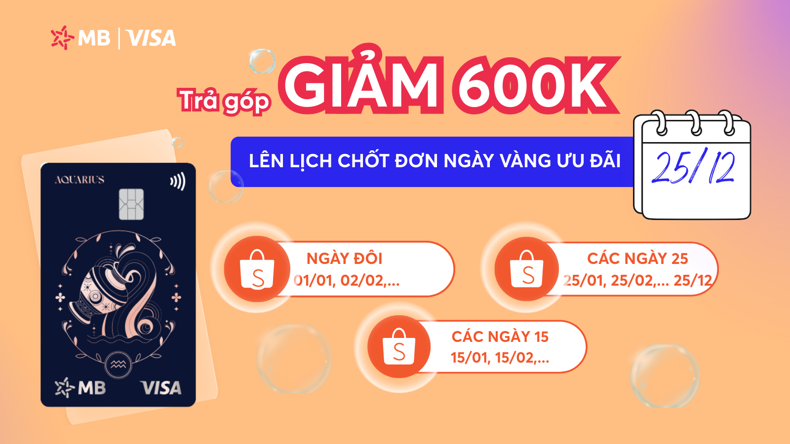 TRẢ GÓP SHOPEE VỚI THẺ TÍN DỤNG MB BANK ĐƯỢC HỖ TRỢ ĐẾN 12 THÁNG KHÔNG PHÍ PHÁT SINH