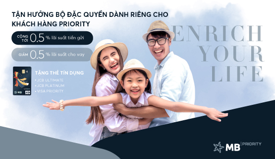 Mbbank Priority Đặc quyền ưu tiên, trải nghiệm đẳng cấp với MB Priority