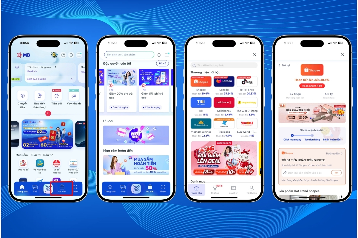 Sử dụng ưu đãi thanh toán số trên App MBBank giúp tiết kiệm chi phí mua sắm
