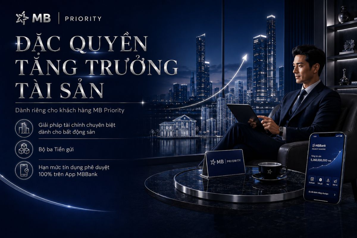 MB Priority giúp khách hàng tối ưu dòng tiền với đặc quyền tăng trưởng tài sản